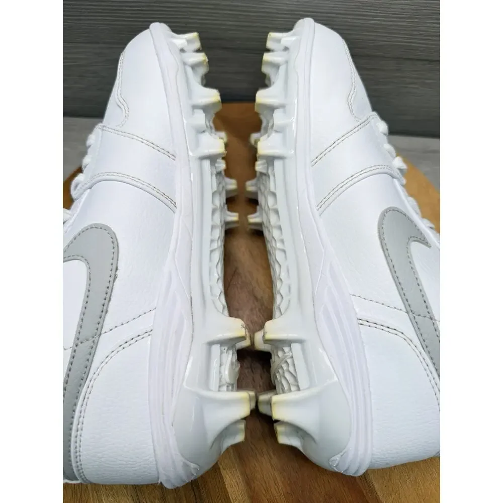Nike Air Jordan 1 Retro Mid TD Football Cleats White Grey Fog FJ6805-101 Men 7.5